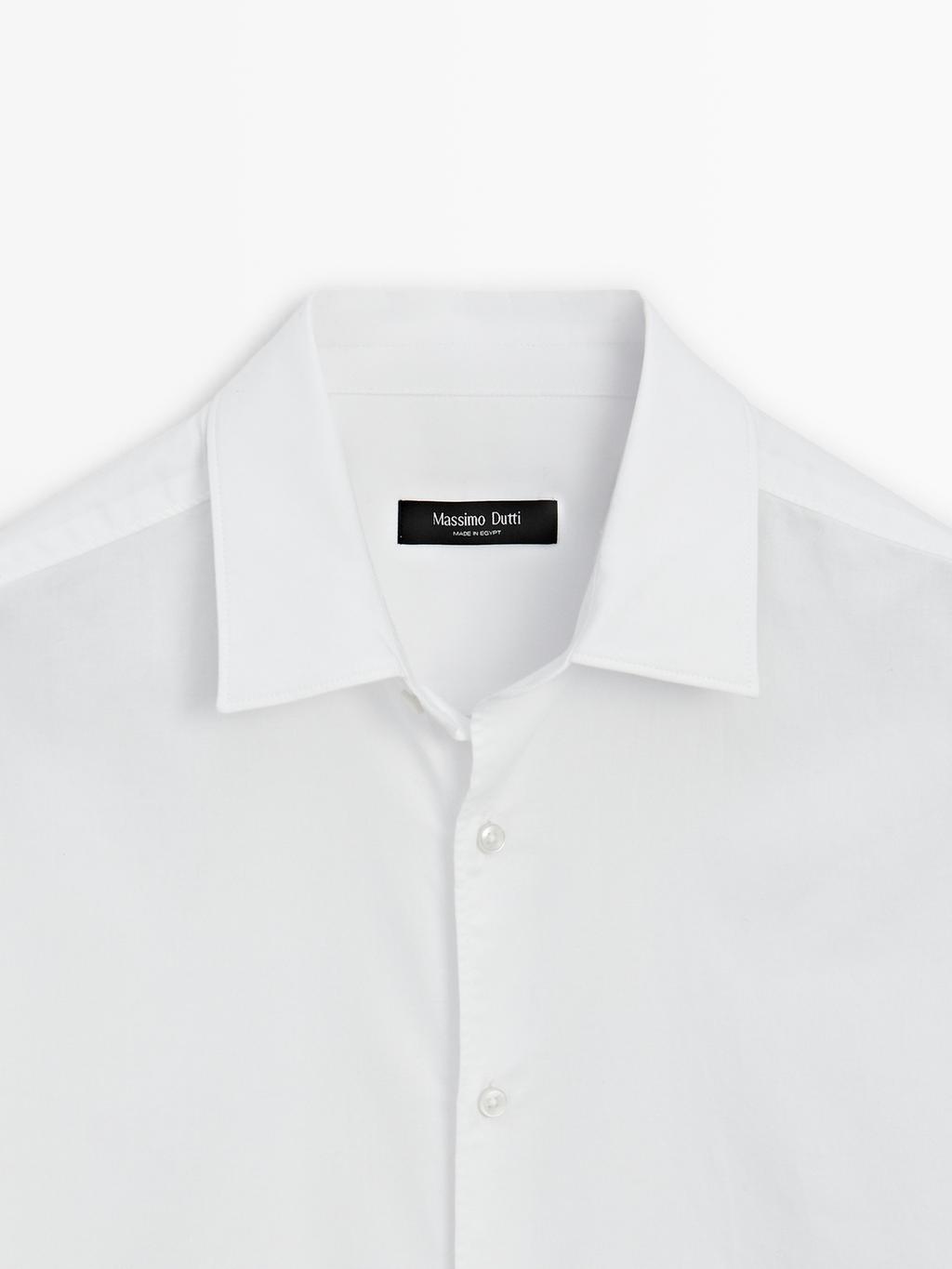 Slim fit twill melange shirt