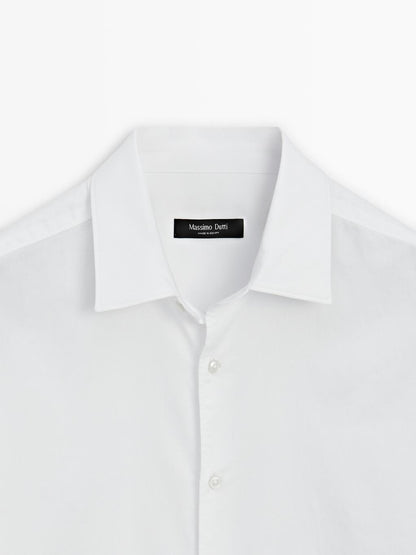 Slim fit twill melange shirt