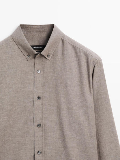 Soft regular fit melange shirt