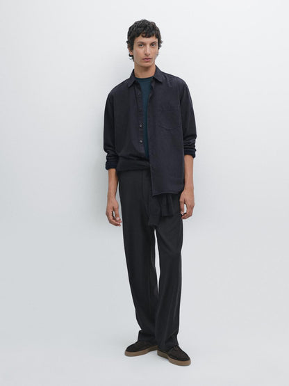 Regular fit needlecord shirt