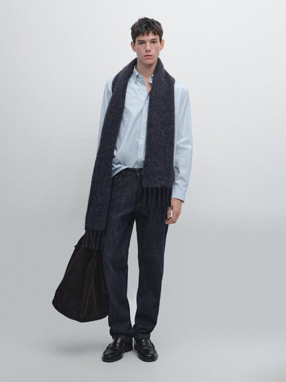 Regular fit striped poplin shirt