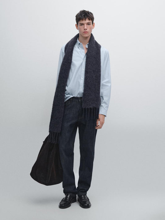 Regular fit striped poplin shirt