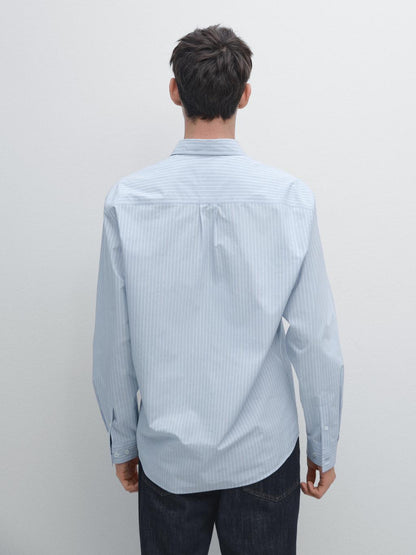 Regular fit striped poplin shirt