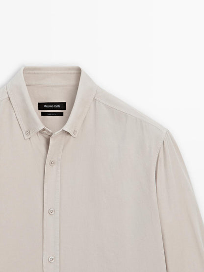 Regular fit needlecord shirt