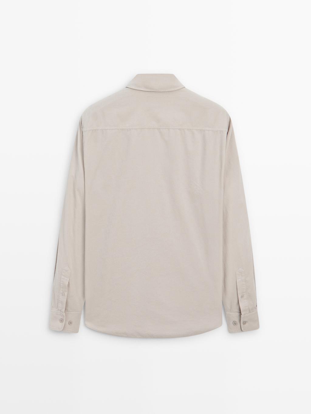 Regular fit needlecord shirt