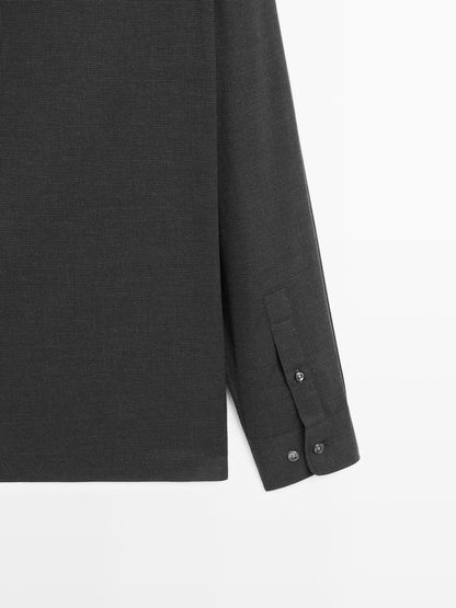 Regular fit micro-check shirt