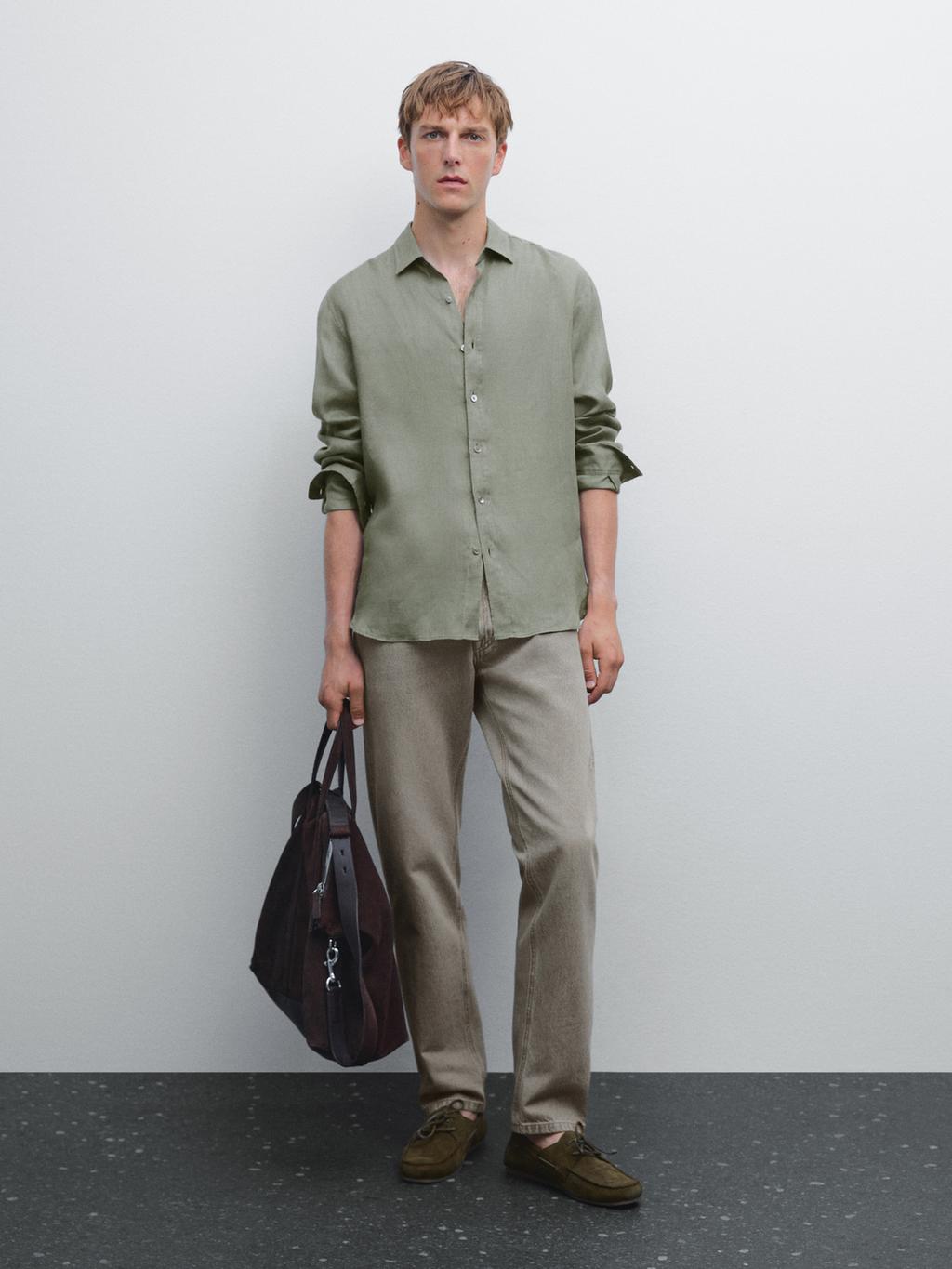 100% linen regular fit shirt