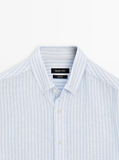 Slim fit 100% linen shirt