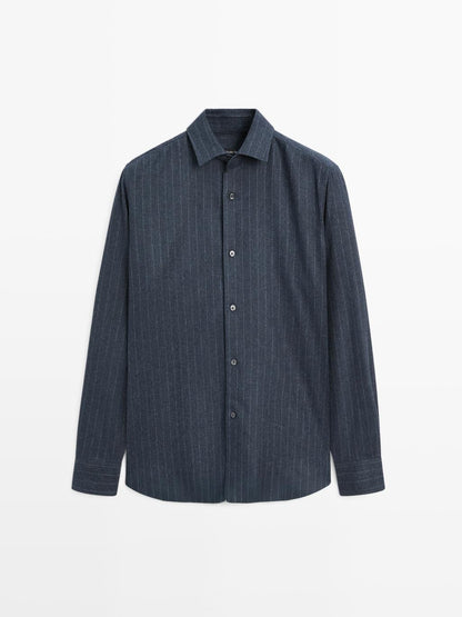 Regular fit pinstriped shirt