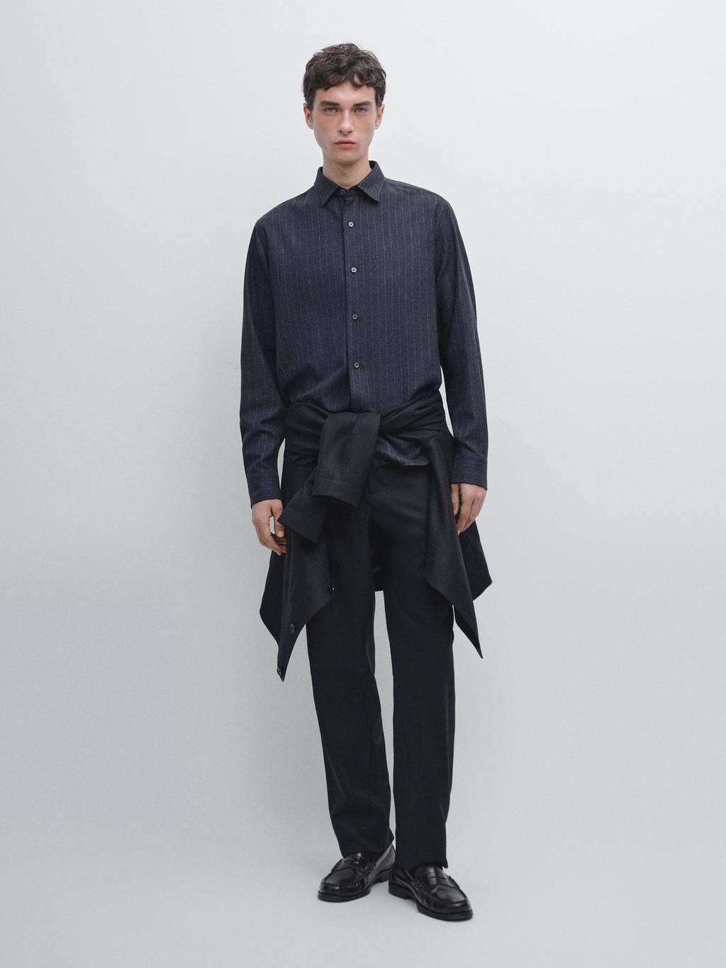 Regular fit pinstriped shirt