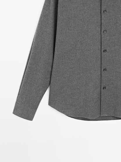 Regular fit check texture melange shirt