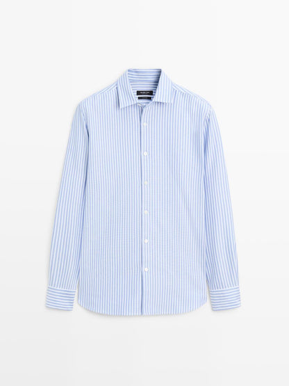 Regular-fit striped oxford shirt