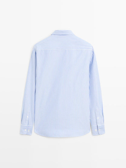 Regular-fit striped oxford shirt