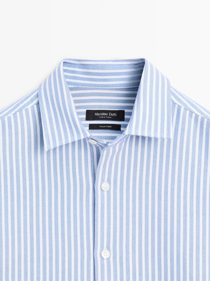 Regular-fit striped oxford shirt