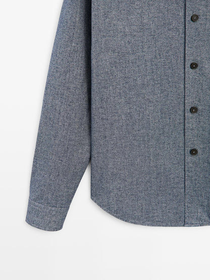 Melange overshirt with pocket