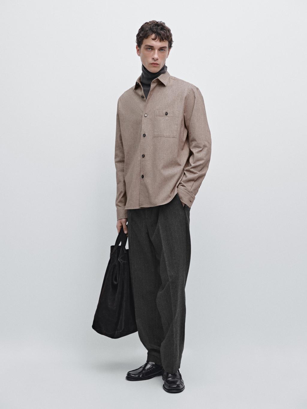 Melange overshirt with pocket