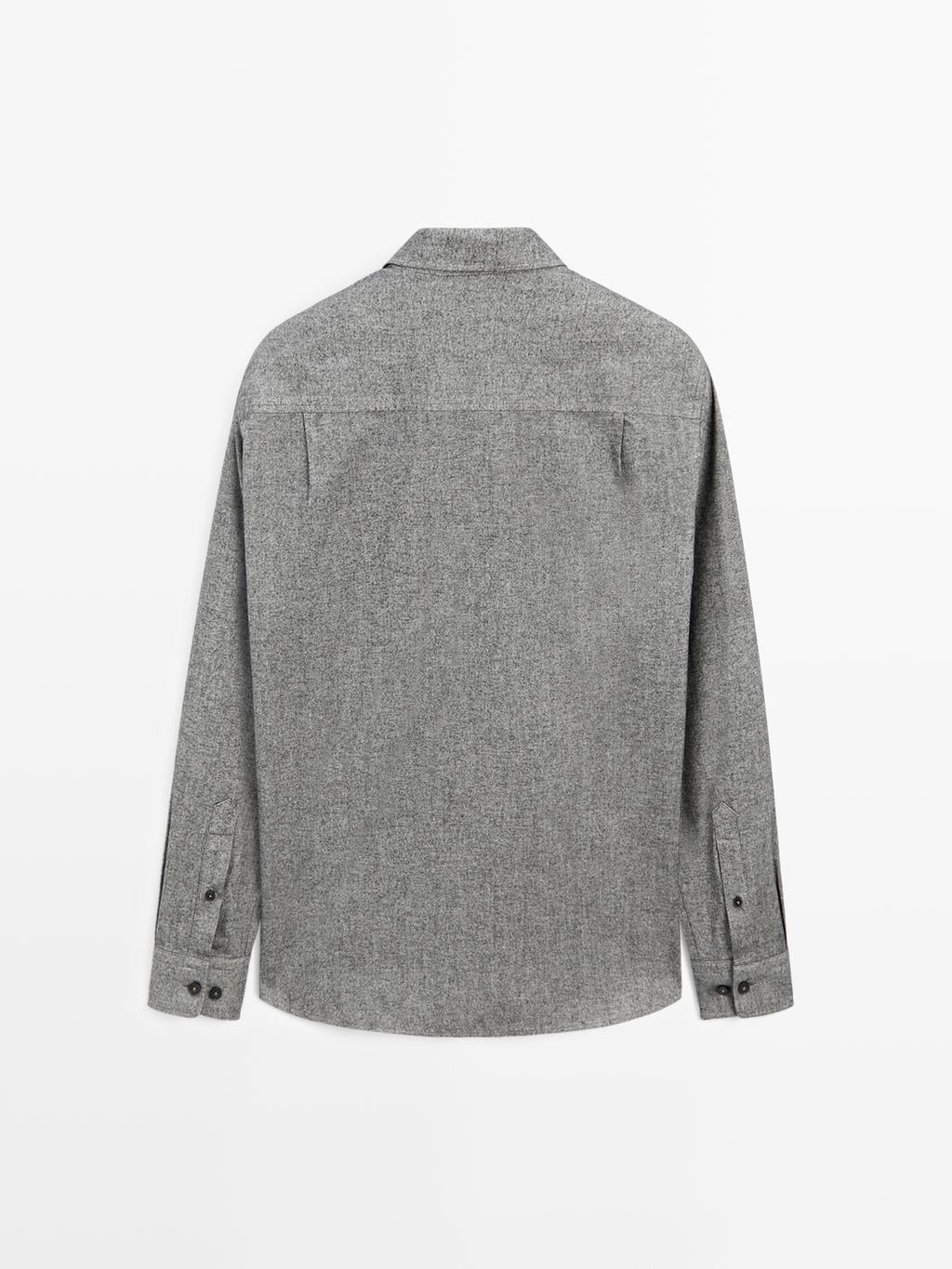 Regular fit melange Oxford shirt