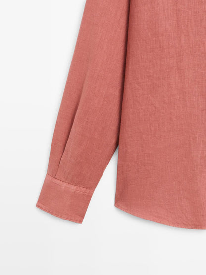 100% linen slim fit shirt