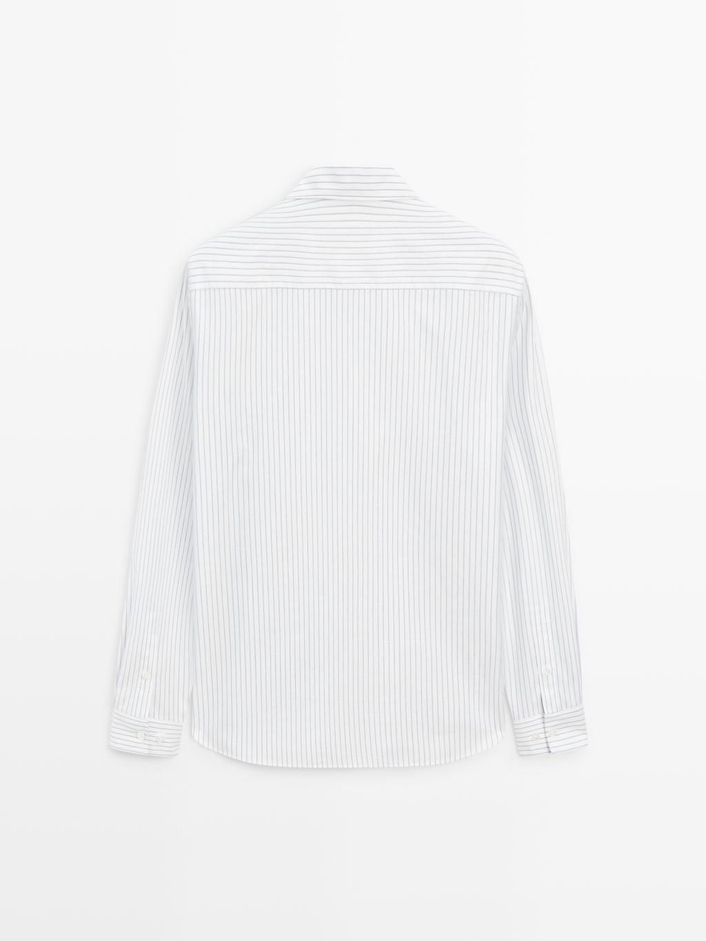 100% cotton regular fit striped shirt