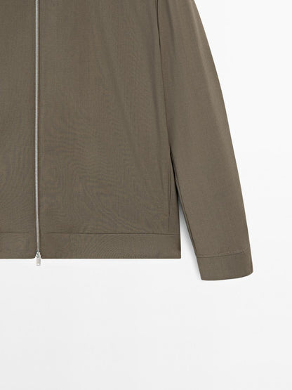 Total look double wool blend jacket