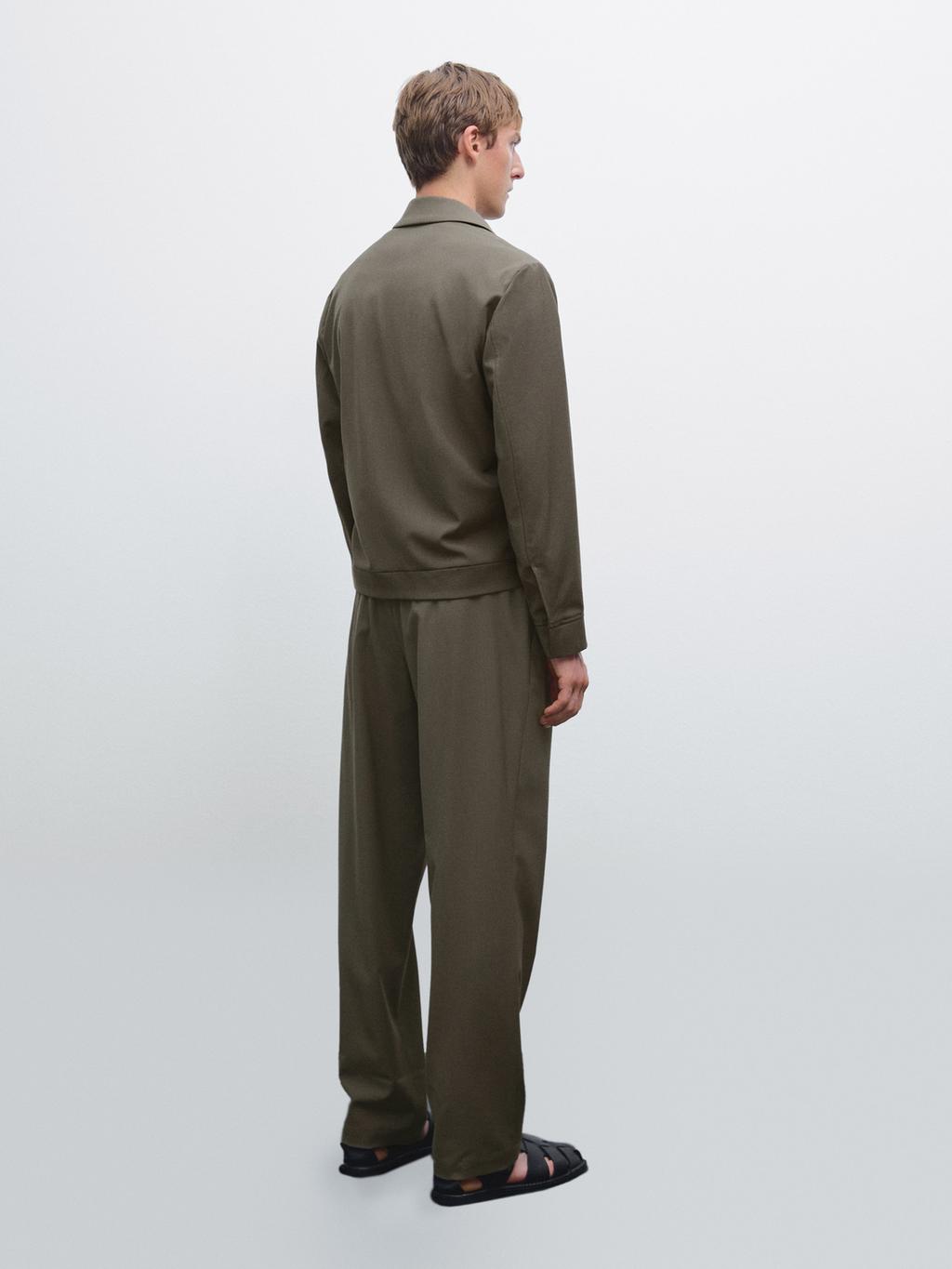 Total look double wool blend jacket