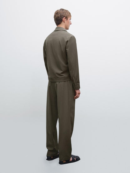 Total look double wool blend jacket