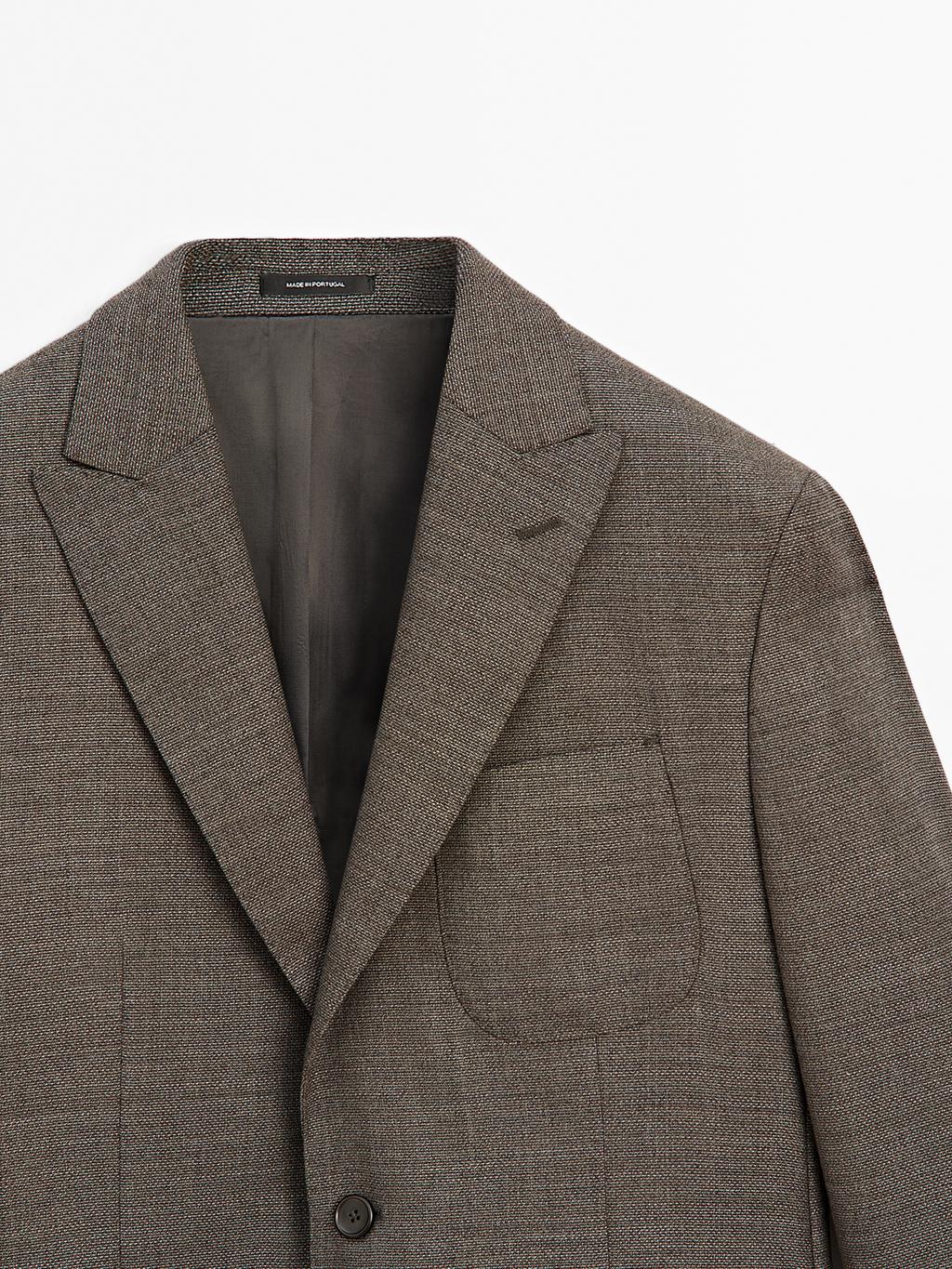 100% wool textured blazer