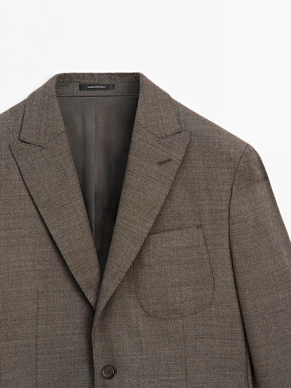 100% wool textured blazer