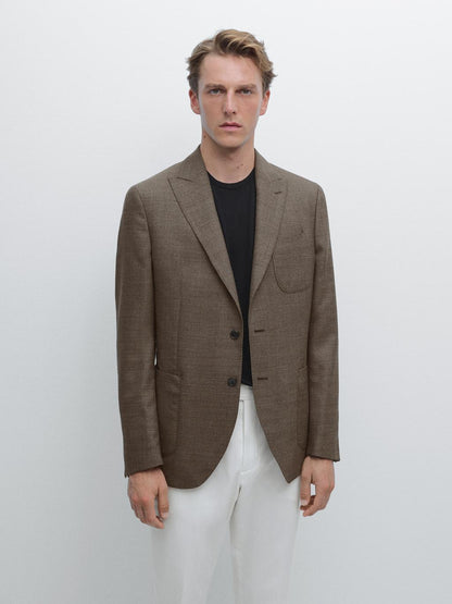 100% wool textured blazer