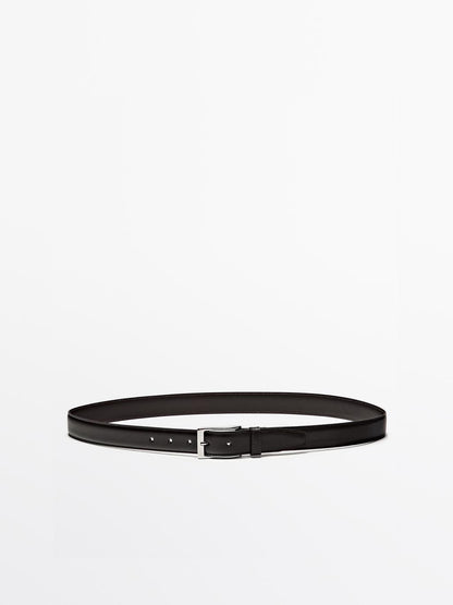Smart nappa leather belt with topstitching