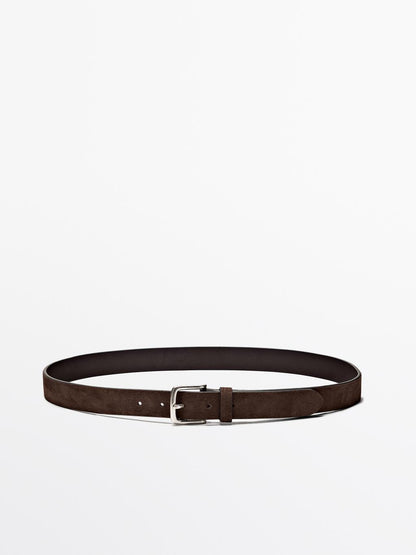 Nappa belt with coarse finish