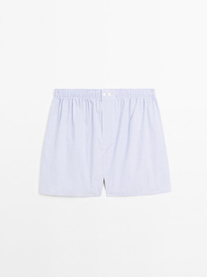 Micro-check print boxers