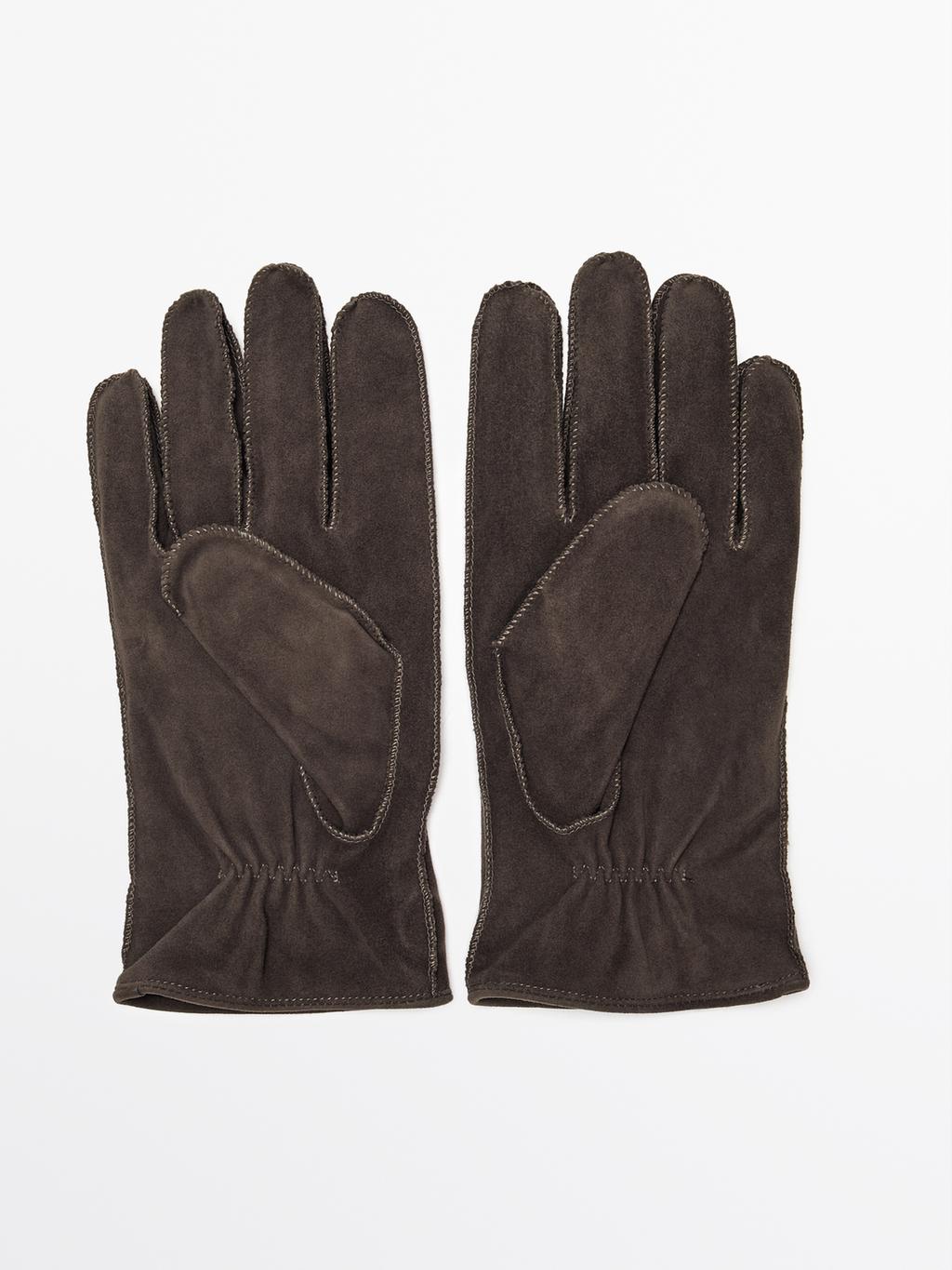 Goatskin gloves with suede finish