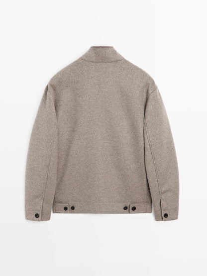 Wool blend high neck jacket - LIMITED
