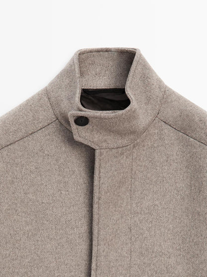 Wool blend high neck jacket - LIMITED