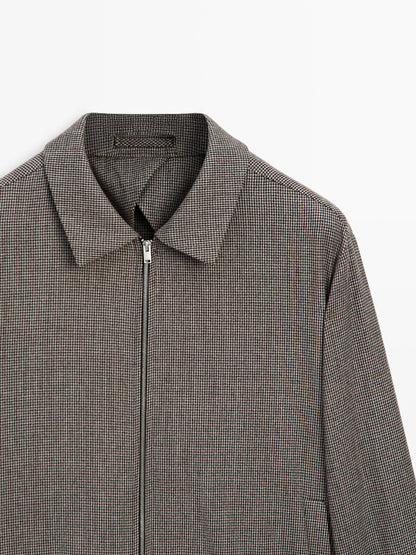 100% wool houndstooth jacket