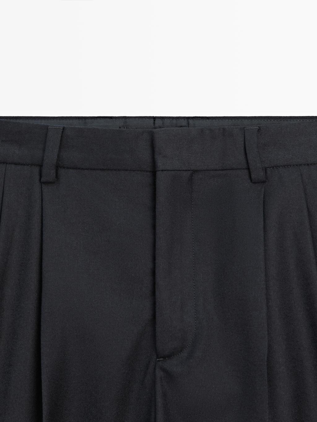 Flannel trousers with darts - LIMITED