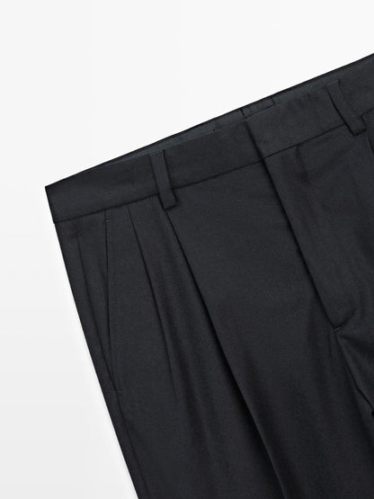 Flannel trousers with darts - LIMITED