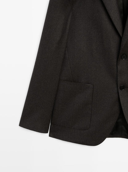 100% wool suit blazer