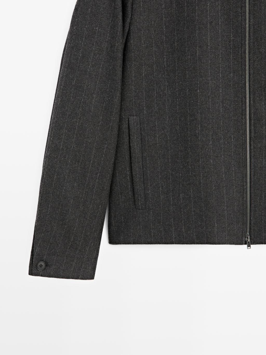 Striped wool blend jacket
