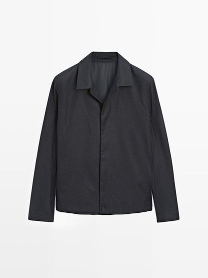 100% wool corduroy-effect flannel overshirt