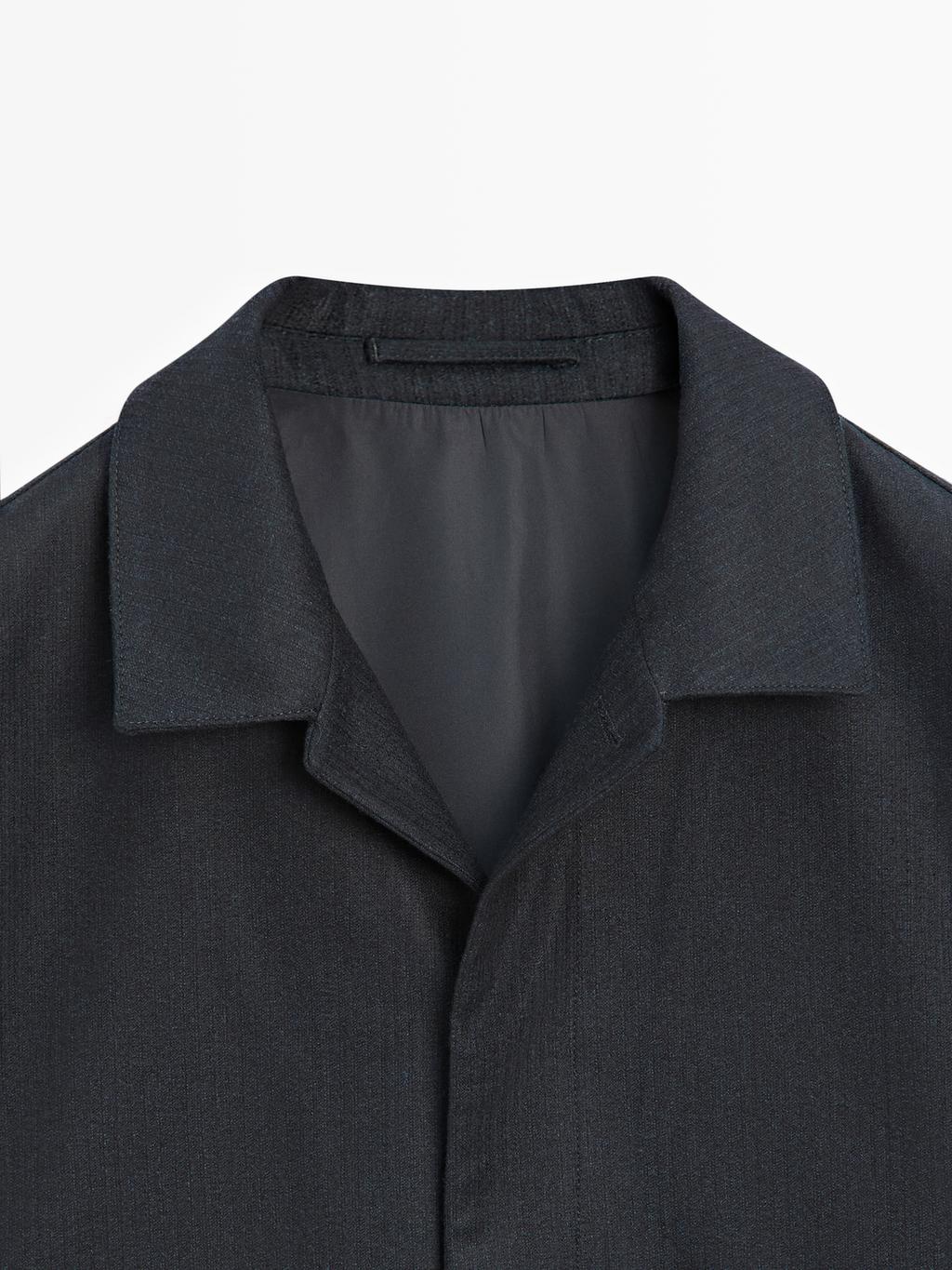 100% wool corduroy-effect flannel overshirt