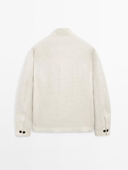 Total look linen overshirt