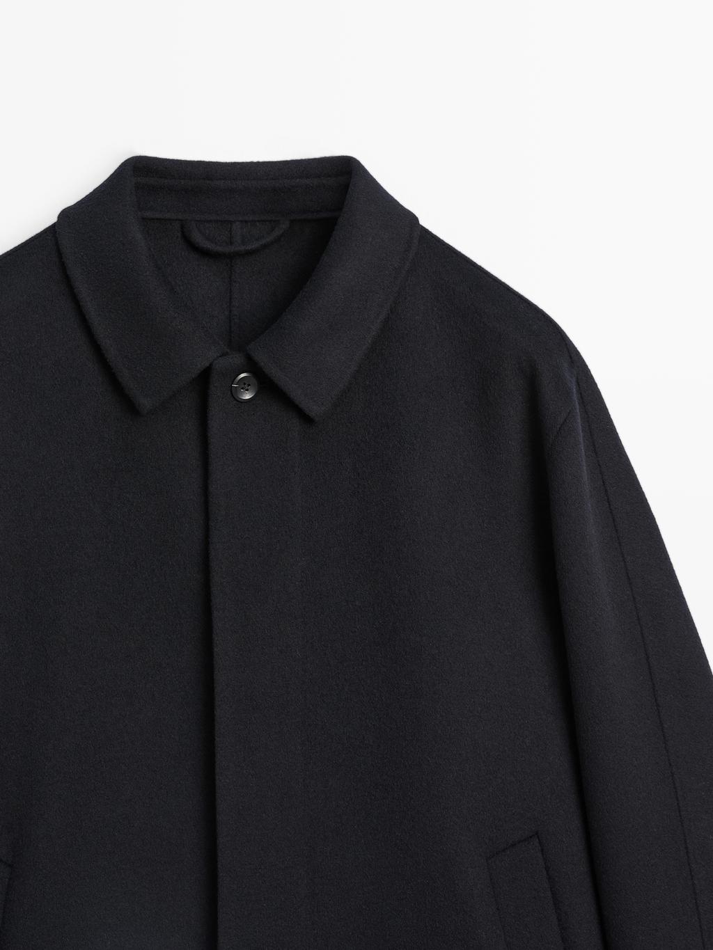 Double wool blend coat