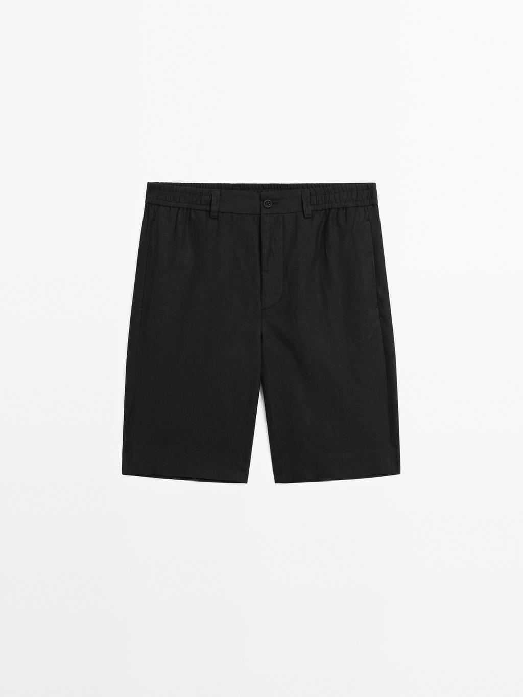 Lightweight 100% linen Bermuda shorts