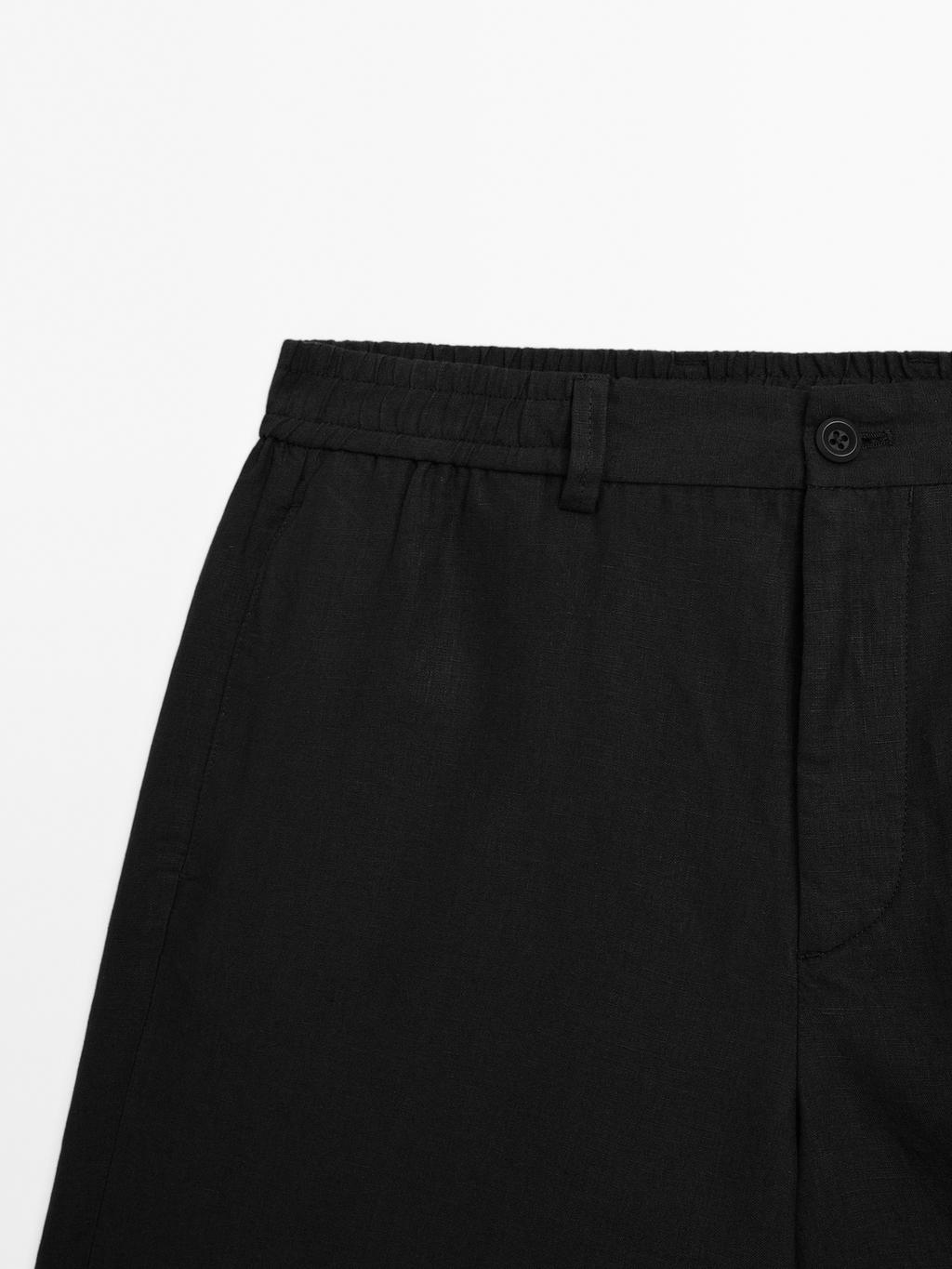 Lightweight 100% linen Bermuda shorts