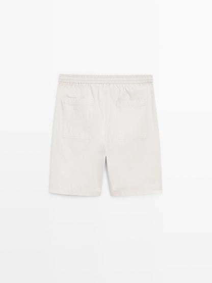 100% cotton jogger fit Bermuda shorts