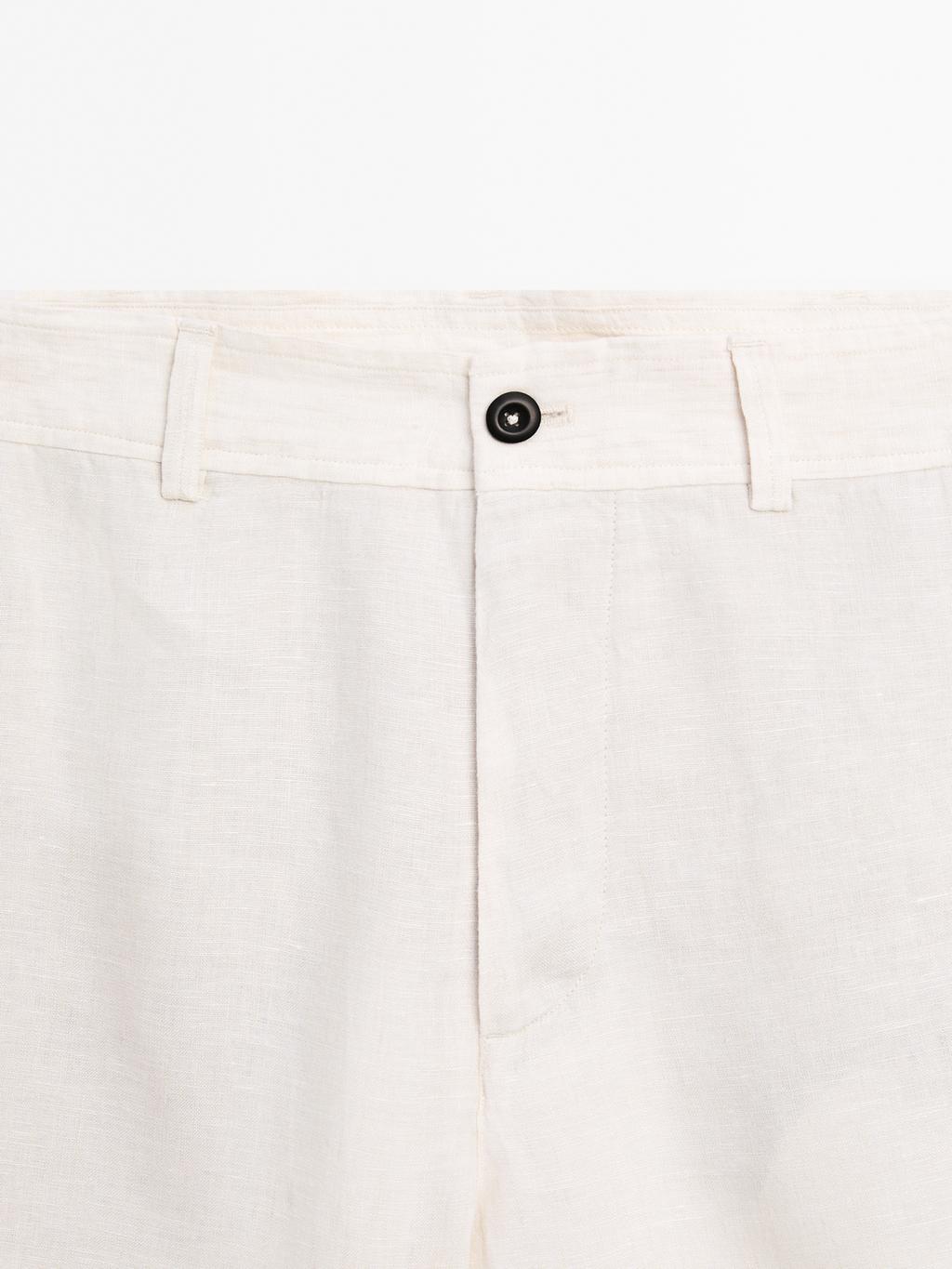100% linen Bermuda shorts