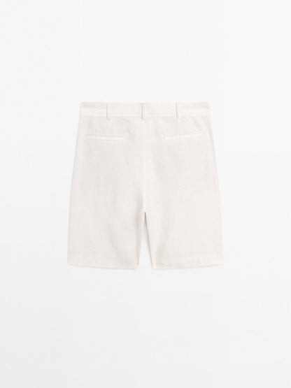 100% linen Bermuda shorts