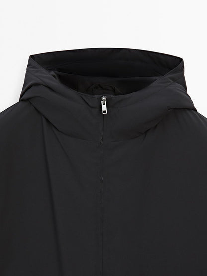 Water-repellent down blend parka